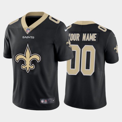 New Orleans Saints Custom Black Men's Nike Big Team Logo Vapor Limited NFL Jersey